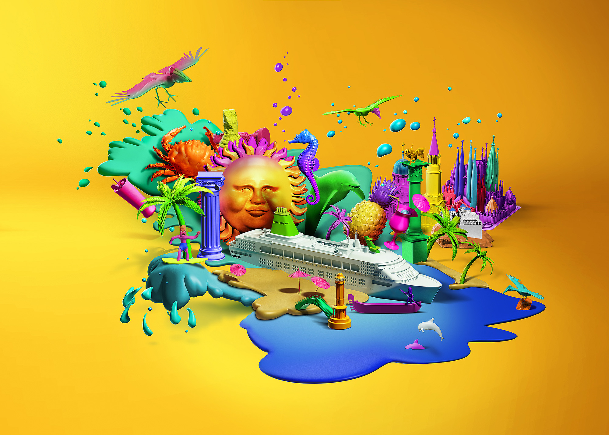 Venice cruise print artwork
